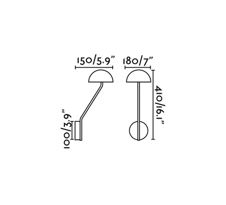 Applique murale, Pure Led, noir et or, 3000K, 1150lm, LED, Øcm, H41cm - Faro