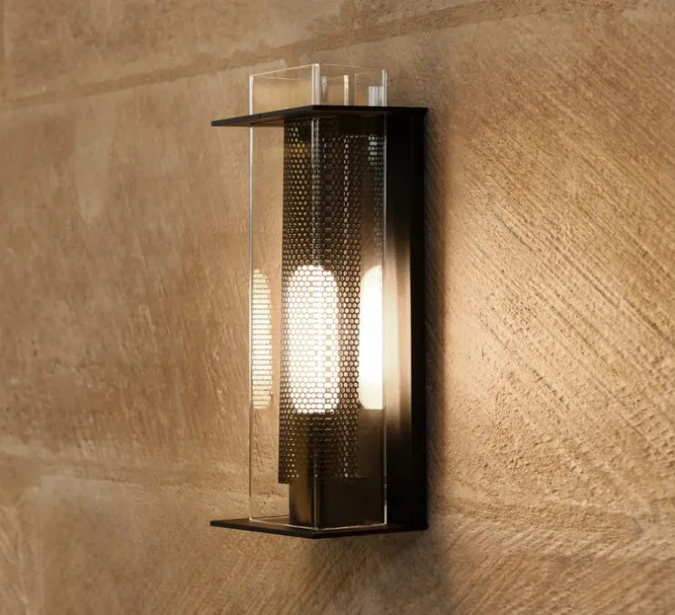 Applique murale, Quadratube W1, noir, L11,9cm, H30cm - Sammode