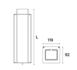Applique murale, Quadratube W1, noir, L11,9cm, H30cm - Sammode