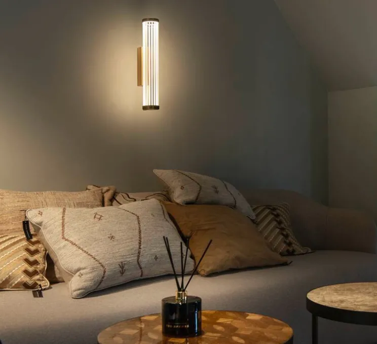 Applique murale, Quimera, laiton brossé, LED, dim, 2700-3000K, 330 lm, Ø7,6cm, H41,3cm - SLV