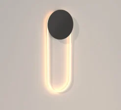 Applique*Darmes Applique murale, Ra Wall courte, , LED, dim, 3000K, 1200 lm, L25,5cm, H71,12cm - noir sablé