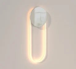 Applique*Darmes Applique murale, Ra Wall courte, , LED, dim, 3000K, 1200 lm, L25,5cm, H71,12cm - chrome