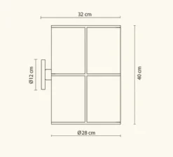 Applique murale, Rania, base noir, abat-jour beige, Ø28cm, H40cm - Robin