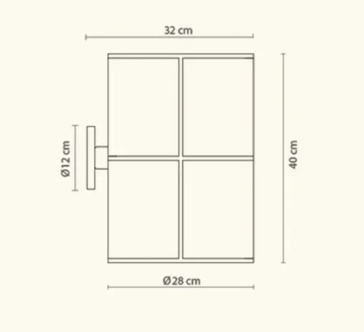 Applique murale, Rania, base noir, abat-jour beige, Ø28cm, H40cm - Robin