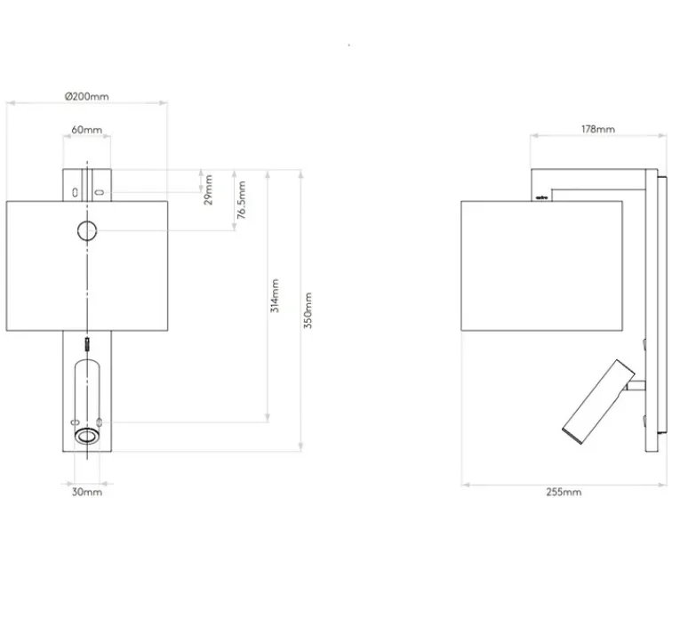 Applique*Astro Applique murale, Ravello LED Leader, , L20cm, H35cm - blanc, nickel