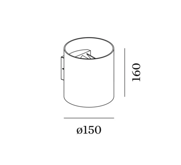 Applique murale, Ray 4.0 LED, aluminium, LED, dim, 3000K, 690 lm, H16cm, Ø15cm - Wever&Ducré