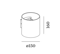 Applique murale, Ray 4.0 LED, noir, LED, dim, 2700K, 650 lm, H16cm, Ø15cm - Wever&Ducré