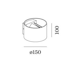 Applique*Wever&Ducré Applique murale, Ray Wall 2.0, , LED, dim, 2700K, 880 lm, Ø15cm, H10cm - blanc