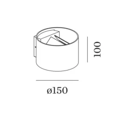 Applique murale, Ray Wall 2.0, or, LED, dim, 2700K, 880 lm, Ø15cm, H10cm - Wever&Ducré