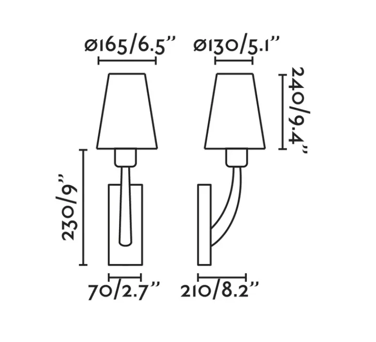 Applique*Faro Applique murale, Rem, , L16,5cm, H47cm - vieil or, beige