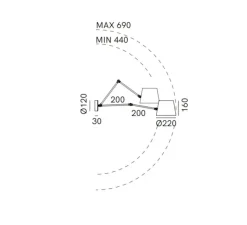 Applique*Il Fanale Applique murale, Reporter 271.05.OF, , L22cm, H16cm - laiton