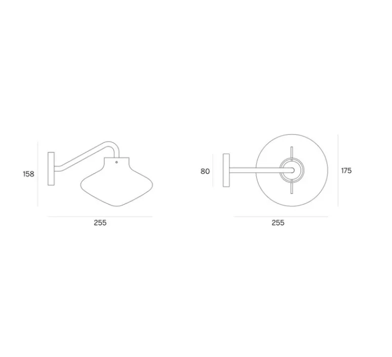 Applique*Lyfa Applique murale, Repose 175, , L17,5cm, H15,8cm - noir