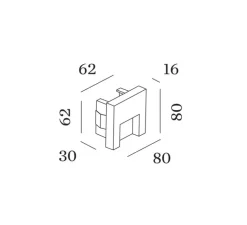 Applique*Wever&Ducré Applique murale, Reto 0.8, , LED, 3000K, 90 lm, L8cm, H8cm - noir mat