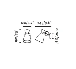 Applique*Faro Applique murale, Retro, , interrupteur, H19cm, P24cm - noir et or