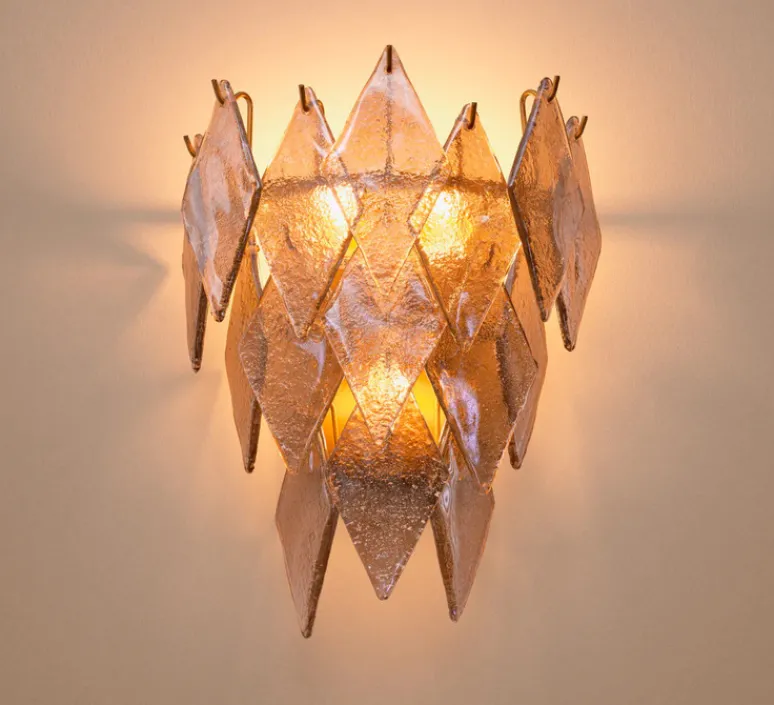 Applique*Eichholtz Applique murale, Rhombus, , L27cm, H36cm - laiton antique, verre