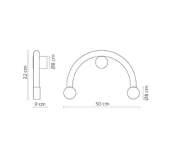 Applique*Robin Applique murale, Rigoberta direct curved, , L52cm, H34cm - or