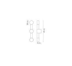 Applique*Robin Applique murale, Rigoberta indirect duo, , LED, 2700K, 1840 lm, Ø9cm, H45cm - noir mat
