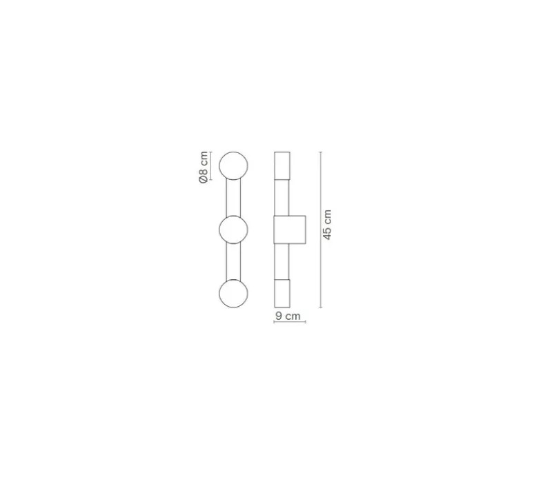 Applique*Robin Applique murale, Rigoberta indirect duo, , LED, 2700K, 1840 lm, Ø9cm, H45cm - noir mat