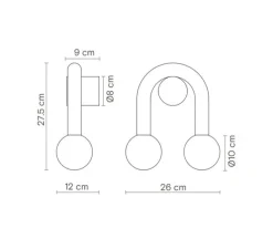 Applique murale, Rigoberta direct super curved, bleu outremer, L26cm, H23cm - Robin