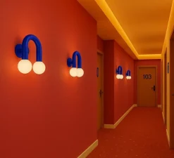 Applique murale, Rigoberta direct super curved, bleu outremer, L26cm, H23cm - Robin