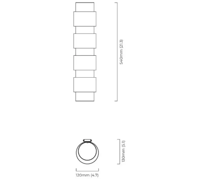 Applique*CTO lighting Applique murale, Ring Tall, , Ø12cm, H54cm - argent