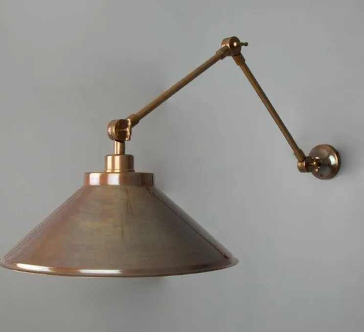 Applique murale, Rio, réglable, laiton antique, L38cm, H32cm - Mullan Lighting