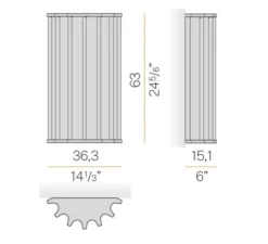 Applique*Panzeri Applique murale, Roma, , LED, dim, 2700K, 1416 lm, L36,3cm, H63cm - bronze