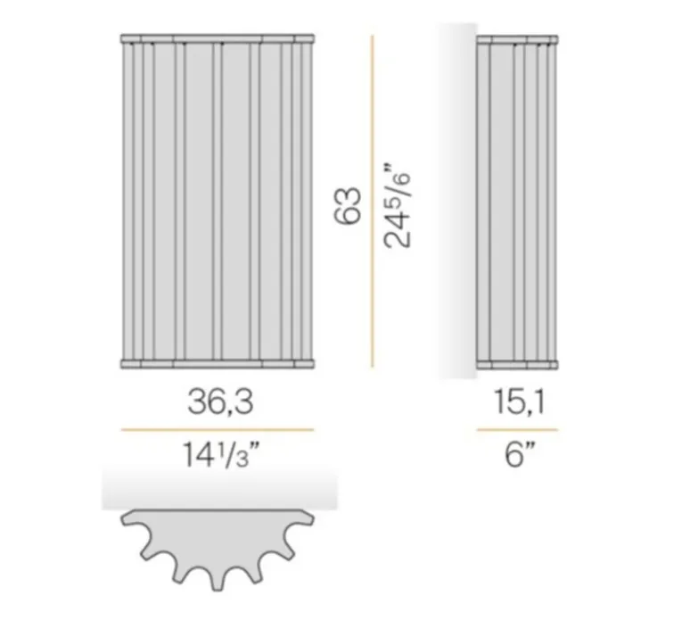 Applique*Panzeri Applique murale, Roma, , LED, dim, 2700K, 1416 lm, L36,3cm, H63cm - bronze