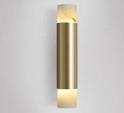 Applique*CTO lighting Applique murale, Roma Tall , , LED, dim, 2700K, H28cm - laiton satiné et albâtre