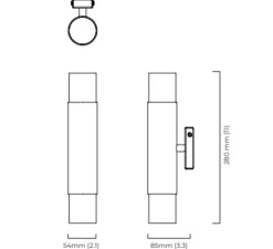 Applique murale, Roma Tall, bronze et albâtre, LED, 2700K, L5,4cm, H8,5cm - CTO lighting