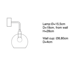 Applique murale, Rowan, corail clair, L15cm, H28cm - Ebb and Flow