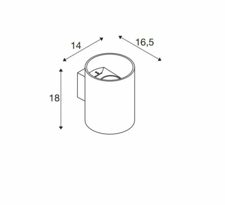 Applique*SLV Applique murale, Rusty UP/Down, , IP65, LED, 3000K, 525 lm, Ø14cm, H18cm - rouille