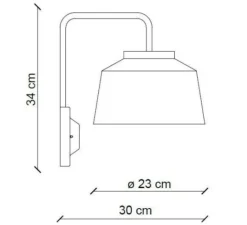 Applique*Ferroluce Applique murale, 50's C2002, , L23cm, H34cm - crème