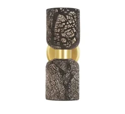 Applique*Mullan Lighting Applique murale, Sakura, , L11cm, H29cm - argile noir, laiton satiné