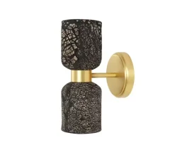 Applique*Mullan Lighting Applique murale, Sakura, , L11cm, H29cm - argile noir, laiton satiné