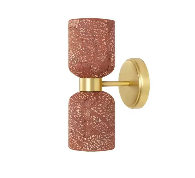 Applique*Mullan Lighting Applique murale, Sakura, , L11cm, H29cm - Rouge fer, laiton satiné