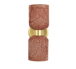 Applique*Mullan Lighting Applique murale, Sakura, , L11cm, H29cm - Rouge fer, laiton satiné