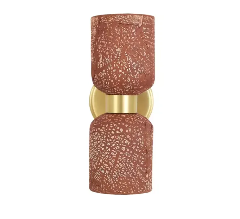 Applique*Mullan Lighting Applique murale, Sakura, , L11cm, H29cm - Rouge fer, laiton satiné