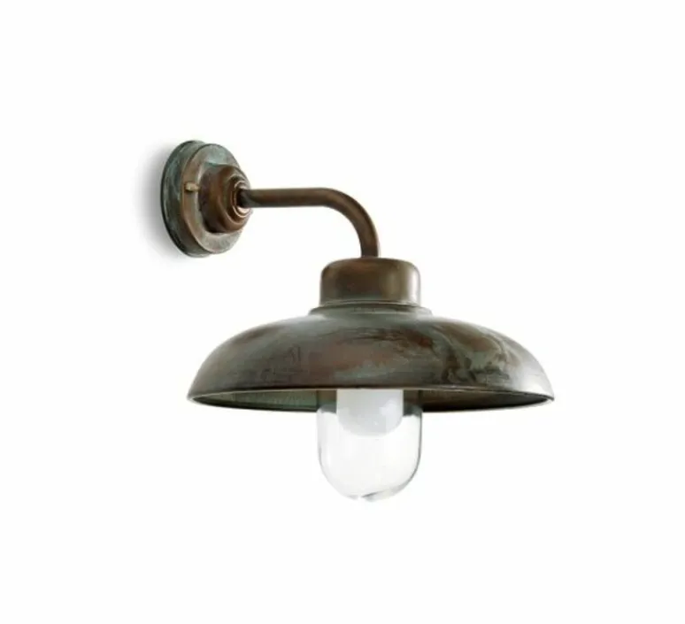 Applique*Moretti Luce Applique murale, Samoa 1335, , IP44, L36cm, H34cm - Cuivre laiton vieilli