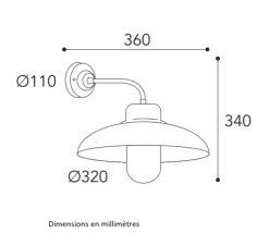 Applique*Moretti Luce Applique murale, Samoa 1335, , IP44, L36cm, H34cm - Cuivre laiton vieilli