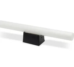 Applique murale, S14D, bases noires, Led, 2700K, 450lm, opalin, L30cm, H3cm - Zangra