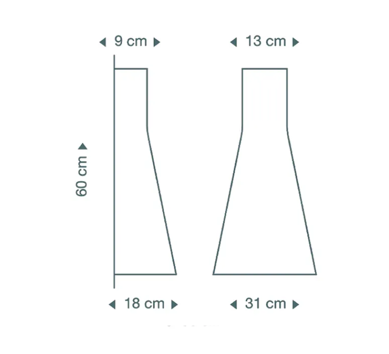Applique*Secto Design Applique murale, Secto 4230, sans câble, , L31cm, H60cm - bouleau