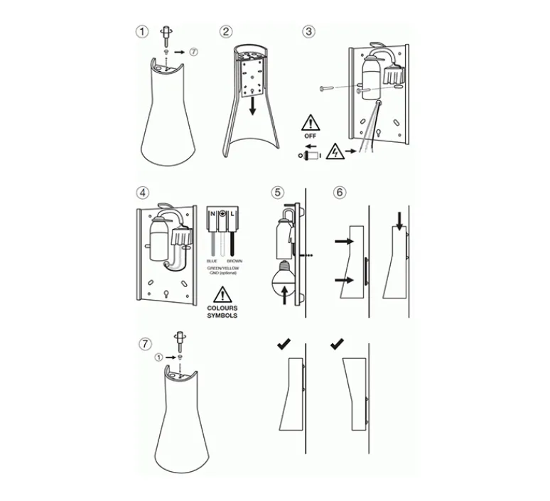 Applique*Secto Design Applique murale, Secto 4230, sans câble, , L31cm, H60cm - bouleau