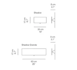 Applique*Quadrifoglio Lighting Applique murale, Shadow Piccola, , LED, 2700K, 1600lm, L33cm, H17cm - blanc