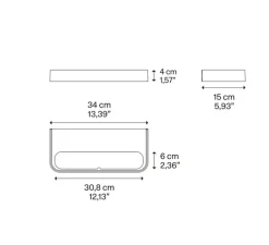 Applique murale, Shift Large, champagne, LED, 2700K, 5085 lm, L34cm, H4cm - Lodes