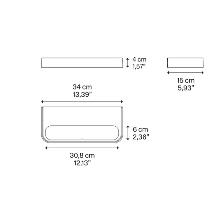 Applique murale, Shift Large, champagne, LED, 2700K, 5085 lm, L34cm, H4cm - Lodes