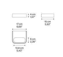 Applique murale, Shift Small, blanc mat, LED, 2700K, 2495 lm, L17cm, H4cm - Lodes