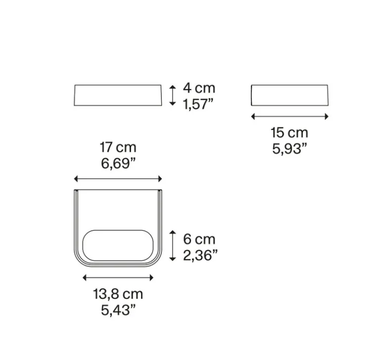 Applique*Lodes Applique murale, Shift Small, , LED, 2700K, 2495 lm, L17cm, H4cm - noir mat