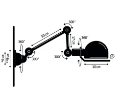 Applique*Jieldé Applique murale, Signal 2 bras, SI371, , mat, Ø10cm, H47cm - blanc