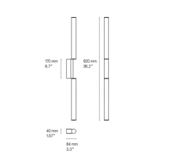 Applique murale, Signal double 920, laiton satiné, LED, dim, 2700K, 1340 lm, L4cm, H92cm - CVL